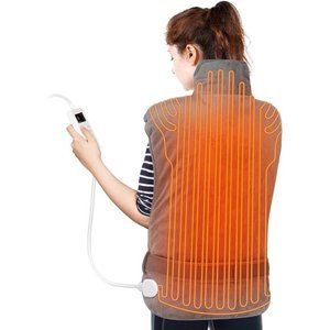 Large Electric Heating Pad 6H Auto Shut Off,6 Heat Settings (24"x33",Grey)